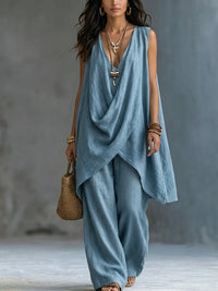 Geneva | Draped Suit with Wide Pants