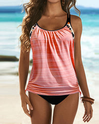 April - Leopard Print Solid Color Tankini