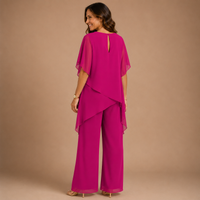 NATASHA | Layered Top and Wide Leg Pants Set