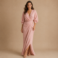 NINA | Long Minimalist Dress with V-Neck