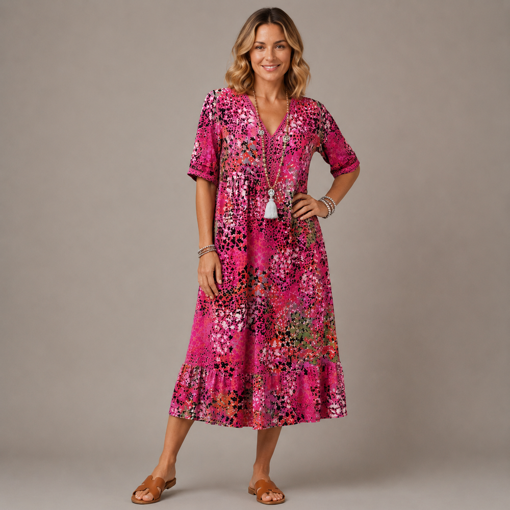 ELARA | Elegant Printed Midi Dress
