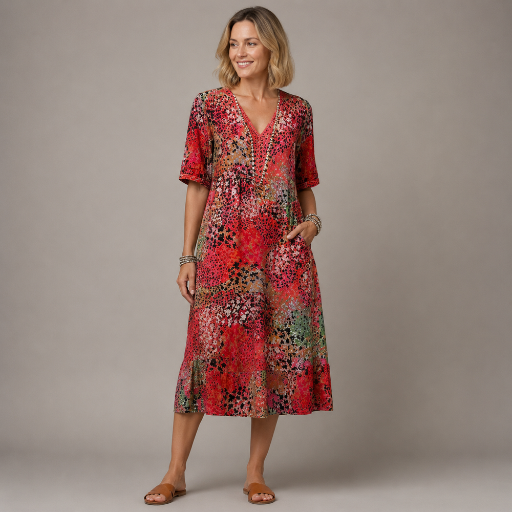 ELARA | Elegant Printed Midi Dress
