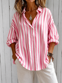 Nora | Loose Striped Blouse with Collar