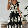 Candela | Baroque maxi dress with V-neck