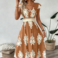 Candela | Baroque maxi dress with V-neck