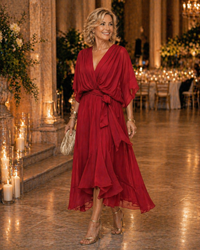 MONICA  | Elegant V-Neck Dress